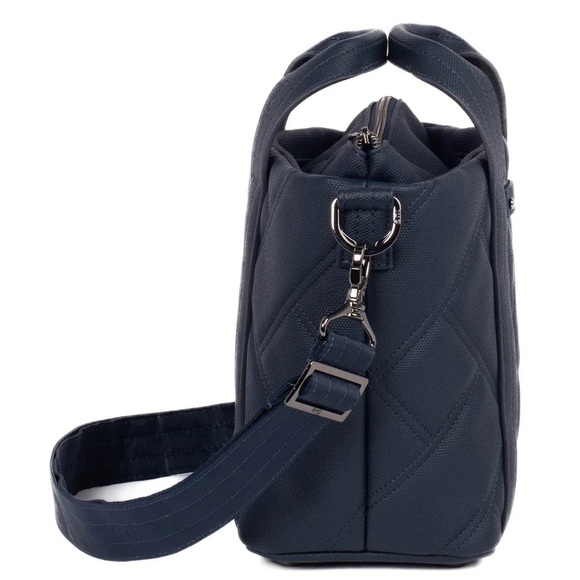 Lug Dory Matte Luxe VL Crossbody Bag in Indigo with Tartan Plaid lining - Picture 4 of 7